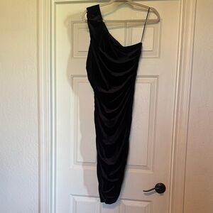 Tahari Black One-Shoulder Dress